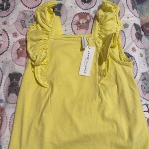 Janie and Jack Sunny Yellow Ruffle Shoulder Tank Top